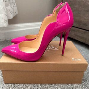 Christian Louboutin Hot Pink Hot Chick Patent Leather Diva 100mm